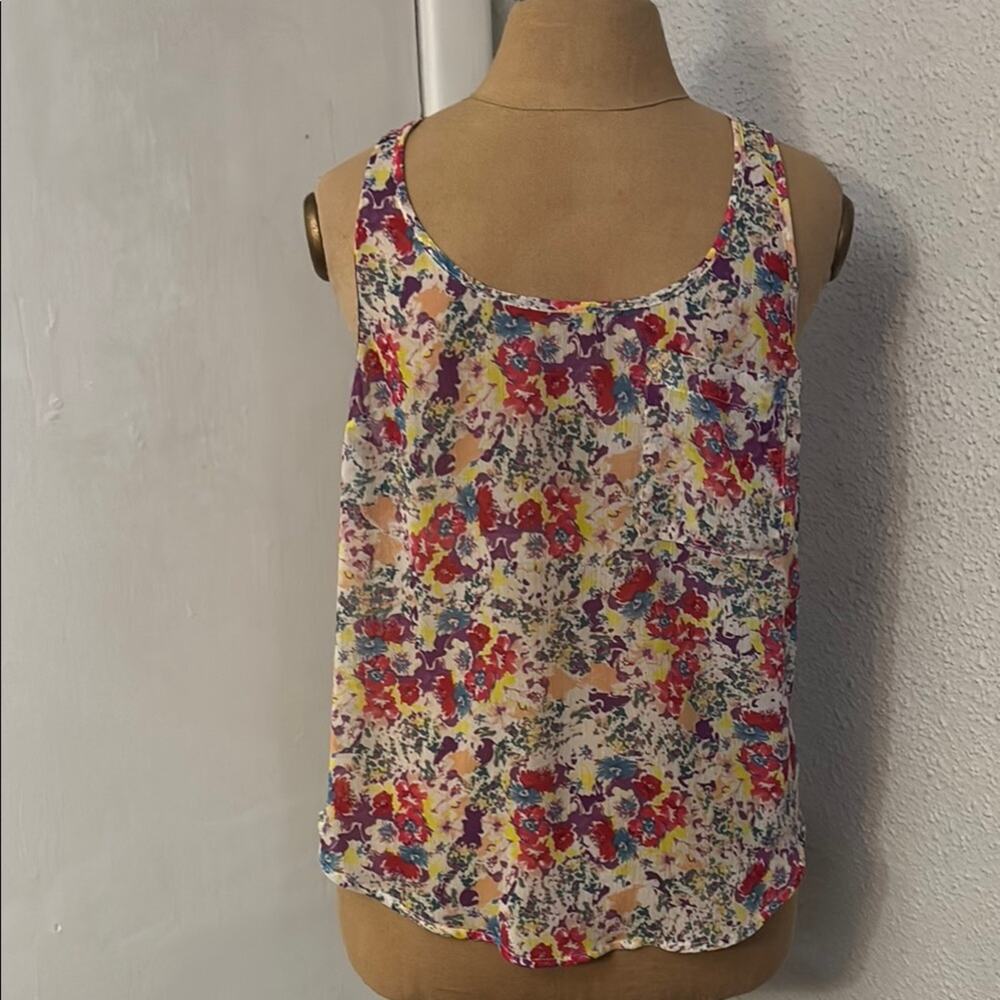Topshop Floral Print Tank Top w/Pocket 4 Boho Grandma Cottagecore Retrogirl Twee
